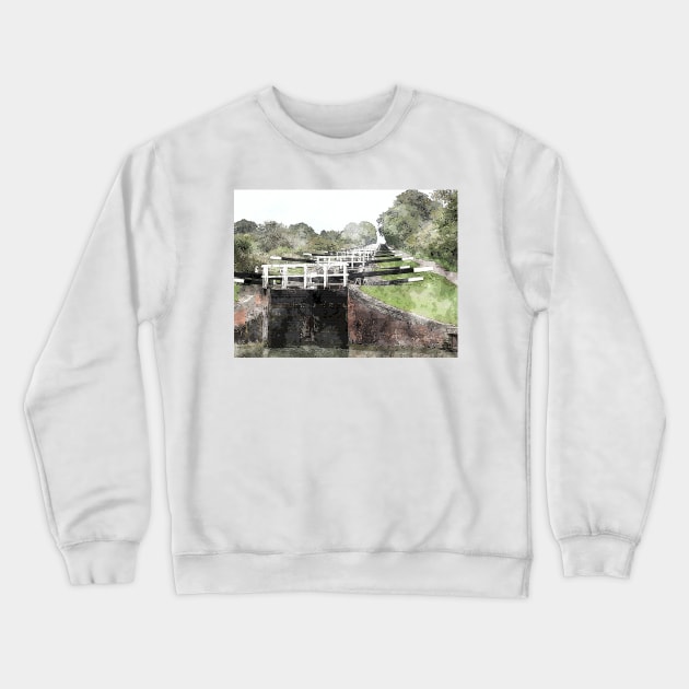 Caen Hill Flight Crewneck Sweatshirt by bywhacky